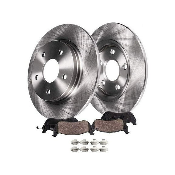 Rear Brake Pad and Rotor Kit - Compatible with 2009 - 2017 Ford Flex 2010 2011 2012 2013 2014 2015 2016