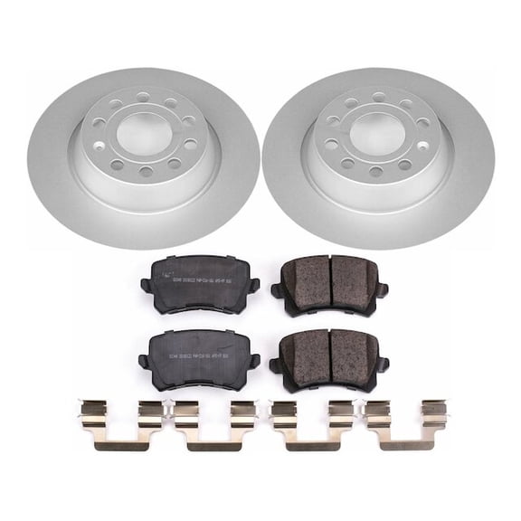 Rear Brake Pad and Rotor Kit - Compatible with 2009 - 2017 Volkswagen CC 2.0L 4-Cylinder 2010 2011 2012 2013 2014 2015 2016