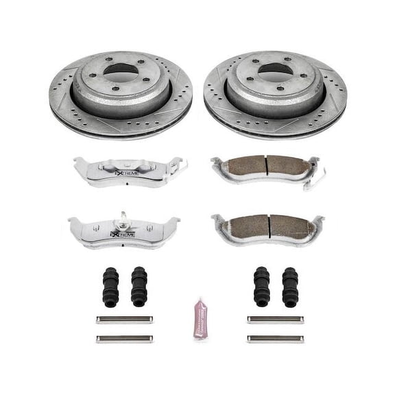 Rear Brake Pad and Rotor Kit - Compatible with 2010 - 2011 Ford Ranger - Power Stop