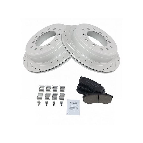 Rear Brake Pad and Rotor Kit - Compatible with 2010 - 2014 Toyota FJ Cruiser 2011 2012 2013