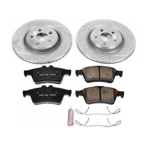 Rear Brake Pad and Rotor Kit - Compatible with 2010 - 2015 Jaguar XK 2011 2012 2013 2014