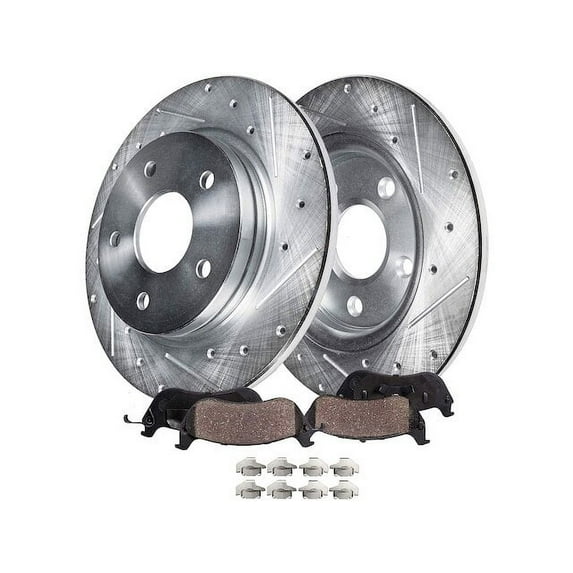 Rear Brake Pad and Rotor Kit - Compatible with 2010 - 2017 Ford Taurus 2011 2012 2013 2014 2015 2016