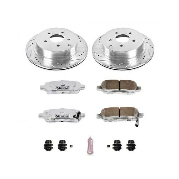 Rear Brake Pad and Rotor Kit - Compatible with 2011 - 2013 INFINITI M56 - Power Stop