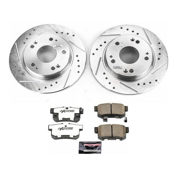 Rear Brake Pad and Rotor Kit - Compatible with 2011 - 2015 Honda CR-Z - Power Stop
