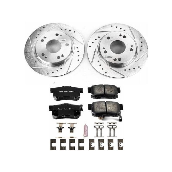 Rear Brake Pad and Rotor Kit - Compatible with 2011 - 2015 Honda CR-Z - Power Stop