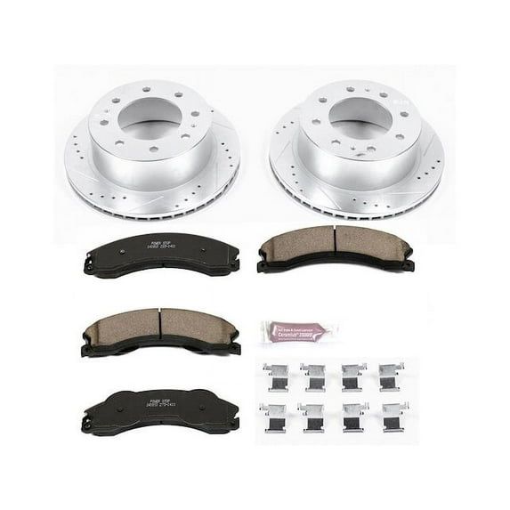 Rear Brake Pad and Rotor Kit - Compatible with 2011 - 2019 Chevrolet Silverado 3500 HD - Power Stop