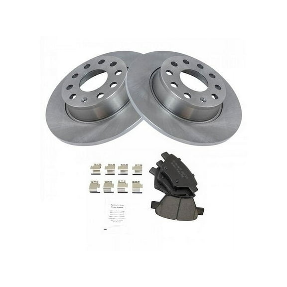 Rear Brake Pad and Rotor Kit - Compatible with 2012 - 2015 Volkswagen Passat 2013 2014