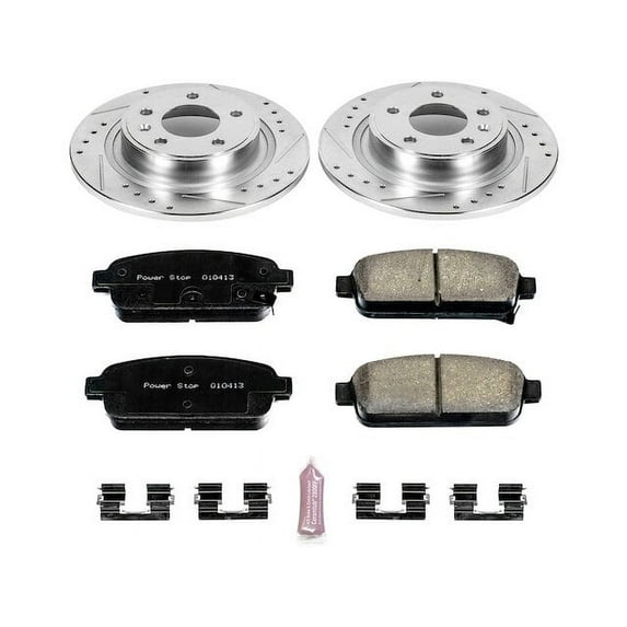 Rear Brake Pad and Rotor Kit - Compatible with 2012 - 2017 Buick Verano - Power Stop