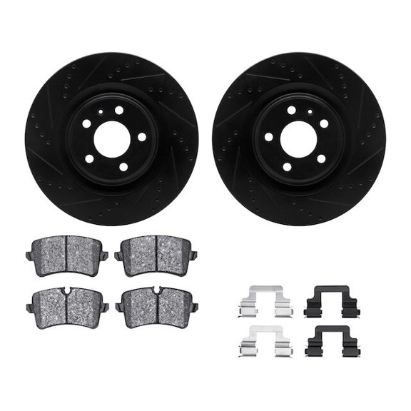 Rear Brake Pad and Rotor Kit - Compatible with 2012 - 2018 Audi A7 Quattro 2013 2014 2015 2016 2017