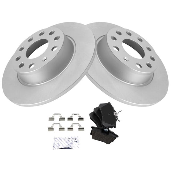 Rear Brake Pad and Rotor Kit - Compatible with 2012 - 2018 Volkswagen Jetta 2013 2014 2015 2016 2017