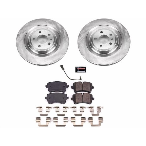 Rear Brake Pad and Rotor Kit - Compatible with 2013 - 2018 Audi S7 - Power Stop