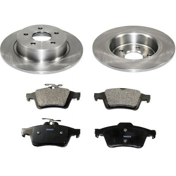 Rear Brake Pad and Rotor Kit - Compatible with 2013 - 2018 Ford C-Max 2014 2015 2016 2017