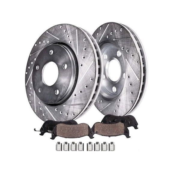 Rear Brake Pad and Rotor Kit - Compatible with 2013 - 2019 Ford Taurus SHO 2014 2015 2016 2017 2018