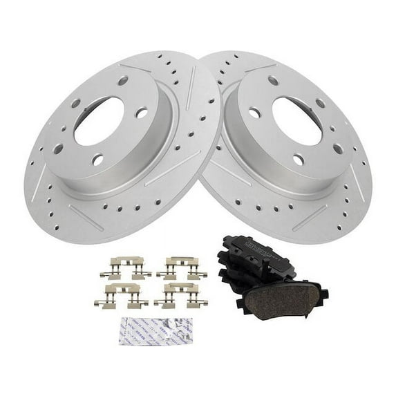 Rear Brake Pad and Rotor Kit - Compatible with 2014 - 2016 Mazda 3 2015