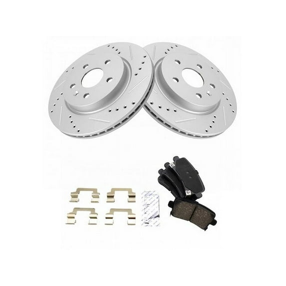 Rear Brake Pad and Rotor Kit - Compatible with 2014 - 2019 Chevy Impala 2015 2016 2017 2018