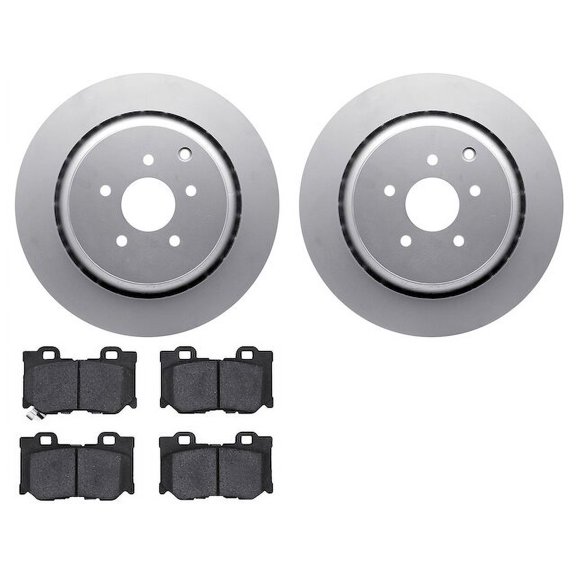 Rear Brake Pad and Rotor Kit - Compatible with 2014 - 2020 INFINITI Q50 Sport 2015 2016 2017 2018 2019