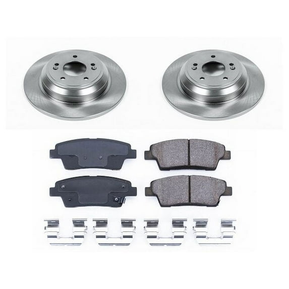 Rear Brake Pad and Rotor Kit - Compatible with 2015 - 2017 Kia K900 3.8L V6 - Power Stop