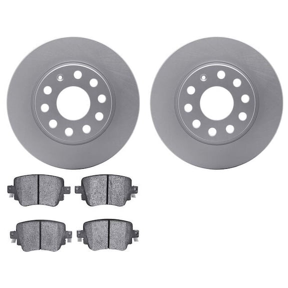 Rear Brake Pad and Rotor Kit - Compatible with 2015 - 2018 Volkswagen GTI - Dynamic Friction