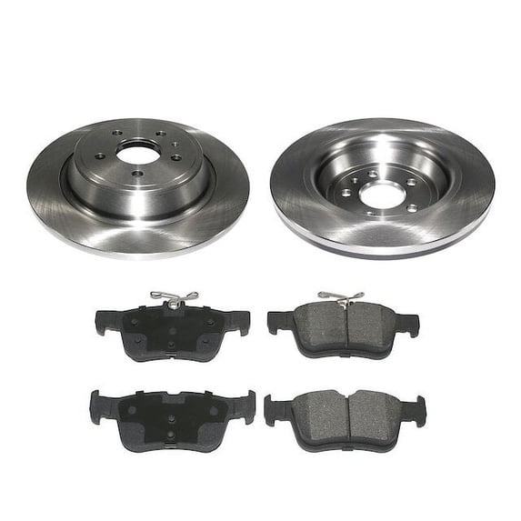 Rear Brake Pad and Rotor Kit - Compatible with 2015 - 2019 Lincoln MKC 2016 2017 2018