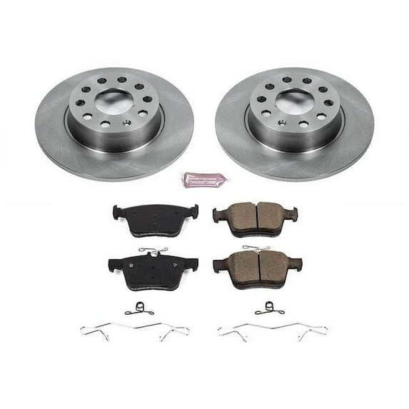 Rear Brake Pad and Rotor Kit - Compatible with 2015 - 2020 Audi A3 - Power Stop
