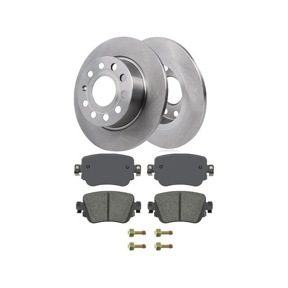 Rear Brake Pad and Rotor Kit - Compatible with 2015 - 2021 Volkswagen Golf 2016 2017 2018 2019 2020