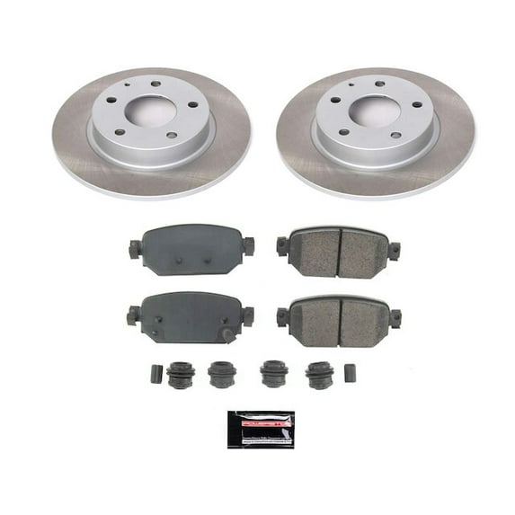Rear Brake Pad and Rotor Kit - Compatible with 2017 - 2018 Mazda 3 - Power Stop