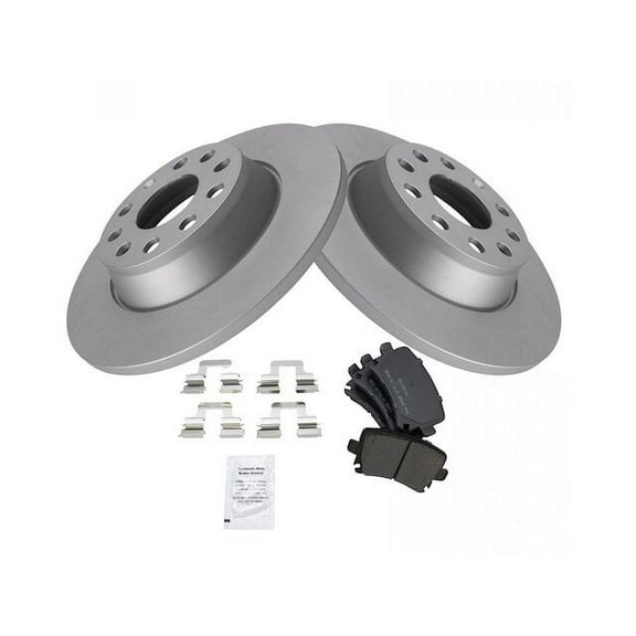 Rear Brake Pad and Rotor Kit - Compatible with 2017 - 2018 Volkswagen Tiguan Limited