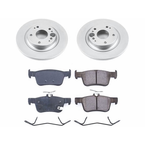 Rear Brake Pad and Rotor Kit - Compatible with 2017 - 2020 Honda Civic Si - Power Stop