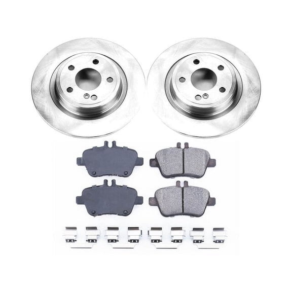 Rear Brake Pad and Rotor Kit - Compatible with 2017 - 2020 Mercedes-Benz SLC300 2018 2019