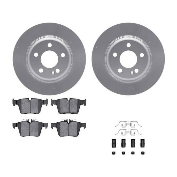 Rear Brake Pad and Rotor Kit - Compatible with 2017 - 2021 Mercedes-Benz C300 Sedan - Dynamic Friction
