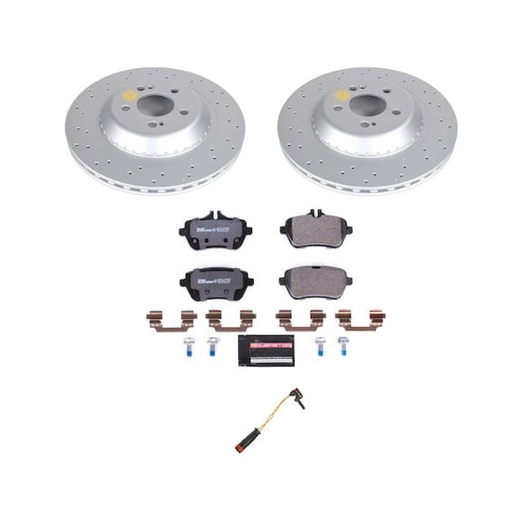 Rear Brake Pad and Rotor Kit - Compatible with 2018 - 2021 Mercedes-Benz S560 2019 2020