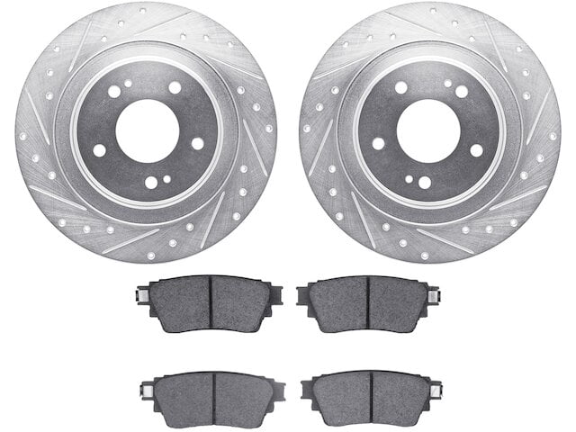 Rear Brake Pad and Rotor Kit - Compatible with 2018 - 2022 Mitsubishi