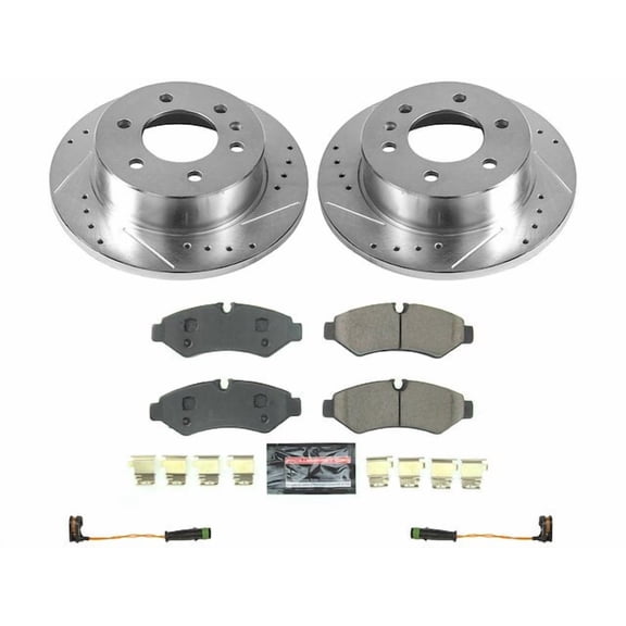 Rear Brake Pad and Rotor Kit - Compatible with 2019 - 2024 Mercedes-Benz Sprinter 3500 - Power Stop