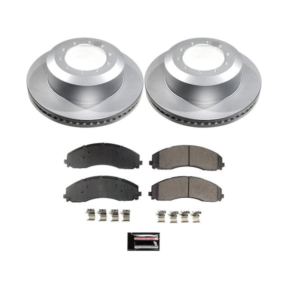 Rear Brake Pad and Rotor Kit - Compatible with 2023 - 2024 Ford F-450 Super Duty