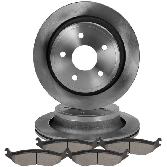 Rear Brake Pads And Rotors For Chrysler Aspen Dodge Durango Ram 1500 Ram 1500