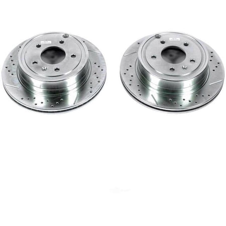 Rear Brake Rotor - Compatible with 2007 - 2009 Pontiac Torrent - Power Stop