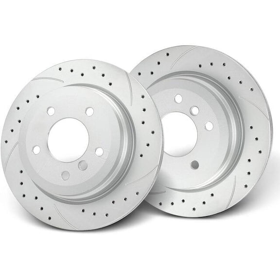 Rear Brake Rotor Set 2 - Compatible with 2006 BMW 325xi Base 3.0L 6-Cylinder