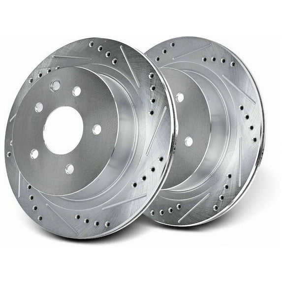 Rear Brake Rotor Set 2 - Compatible with 2008 - 2020 Nissan Rogue - Autopart Premium