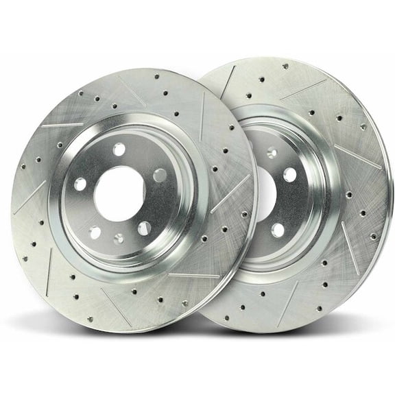 Rear Brake Rotor Set 2 - Compatible with 2012 - 2018 Audi A7 Quattro 2013 2014 2015 2016 2017