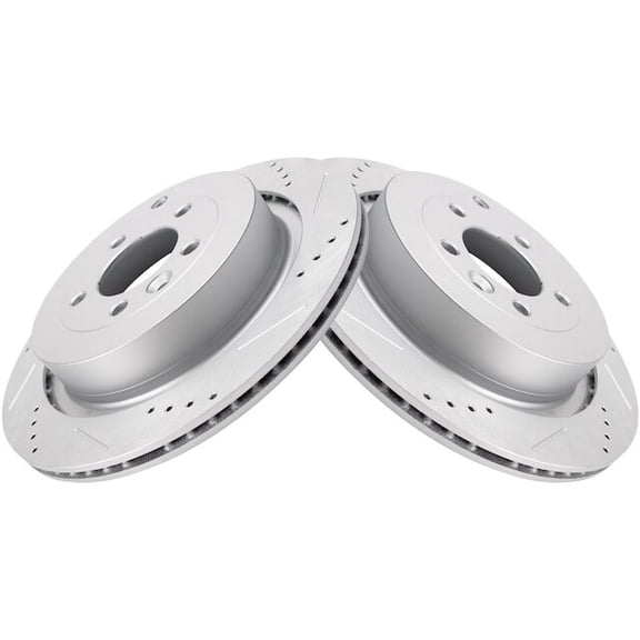 Rear Brake Rotor Set 2 Piece - Compatible with 2006 - 2013 Land Rover Range Rover Sport HSE 2007 2008 2009 2010 2011 2012