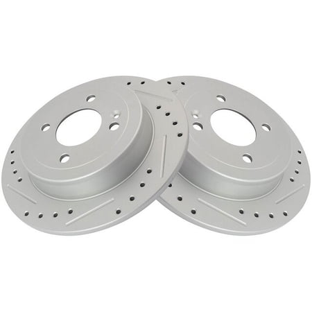 Rear Brake Rotor Set 2 Piece - Compatible with 2012 - 2020 Kia Rio 2013 2014 2015 2016 2017 2018 2019