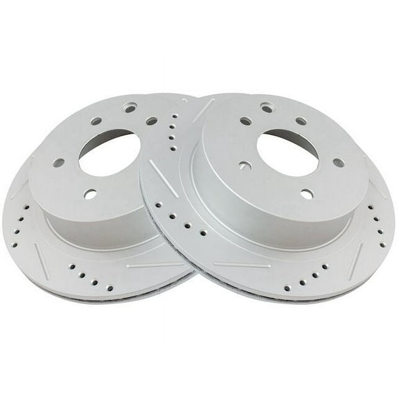 Rear Brake Rotor Set 2 Piece - Compatible with 2014 - 2017 Nissan Juke N.i.s.m.o RS 2015 2016