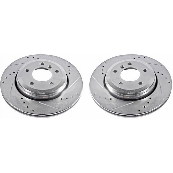 Rear Brake Rotor Set - Compatible with 2001 - 2006 BMW 330Ci E46 - Power Stop