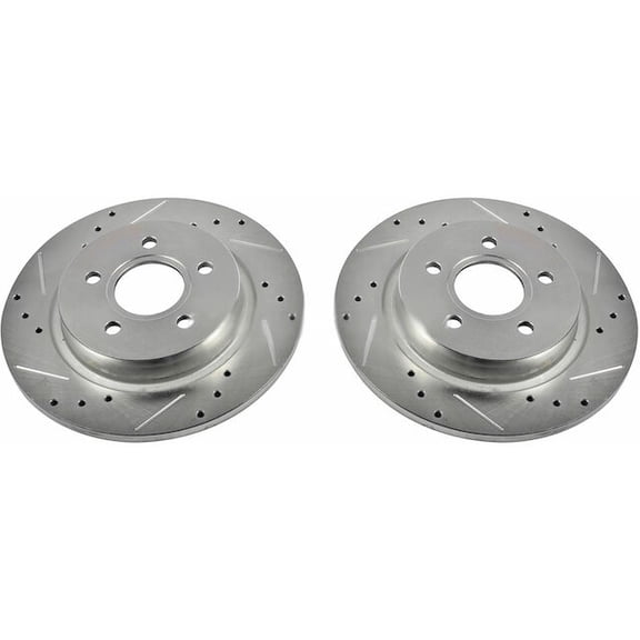 Rear Brake Rotor Set - Compatible with 2005 - 2011 Volvo V50 2006 2007 2008 2009 2010