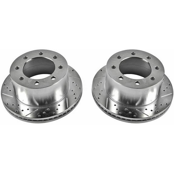Rear Brake Rotor Set - Compatible with 2007 - 2010 Chevrolet Silverado 3500 HD - Power Stop