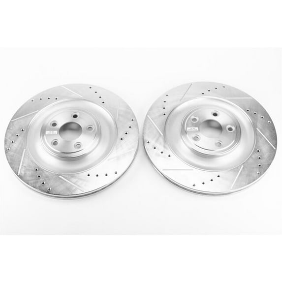 Rear Brake Rotor Set - Compatible with 2010 - 2015 Jaguar XKR 2011 2012 2013 2014