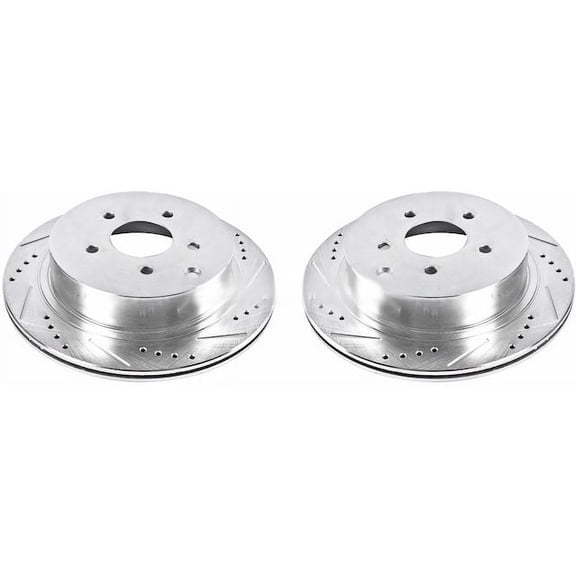 Rear Brake Rotor Set - Compatible with 2011 - 2013 INFINITI M56 - Power Stop