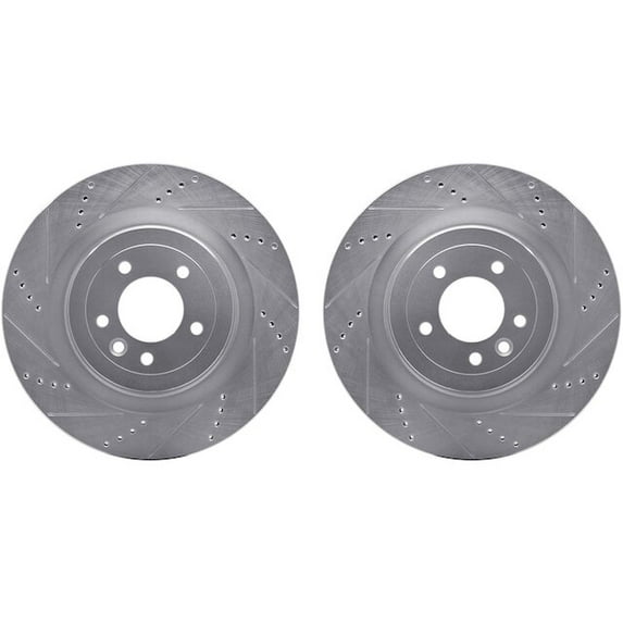 Rear Brake Rotor Set - Compatible with 2013 - 2022 Land Rover Range Rover - Dynamic Friction