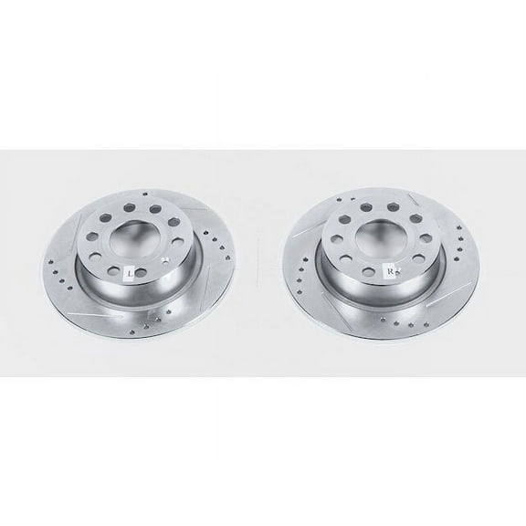 Rear Brake Rotor Set - Compatible with 2017 - 2018 Volkswagen Golf Alltrack