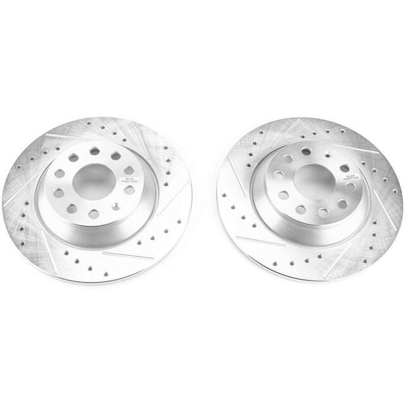 Rear Brake Rotor Set - Compatible with 2018 - 2021 Volkswagen Tiguan - Power Stop
